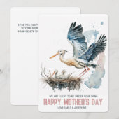 Mutter Stork Nest Zwei Babys Muttertagskarte Mitteilungskarte (Vorne/Hinten)