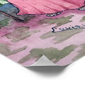 Mutter strickt mit Kätzchen in der Wiege, Louis Wa Poster (Ecke)