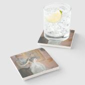 Mutter Styling Daughter's Hair (von Berthe Morisot Steinuntersetzer (Seitenansicht)