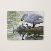 Mutter Swan und ihre sieben Cygnets Puzzle (Horizontal)