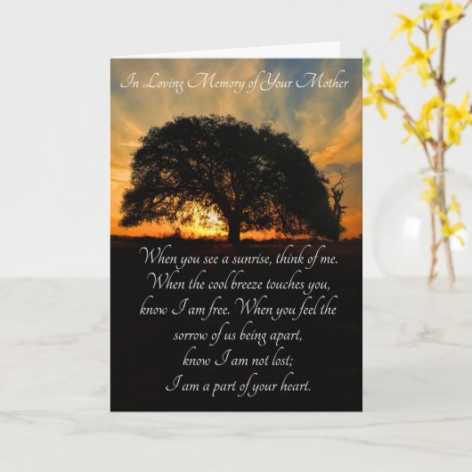 Mutter Sympathy Karte Schöne Eichenwälder Natur (Gelbe Blume)