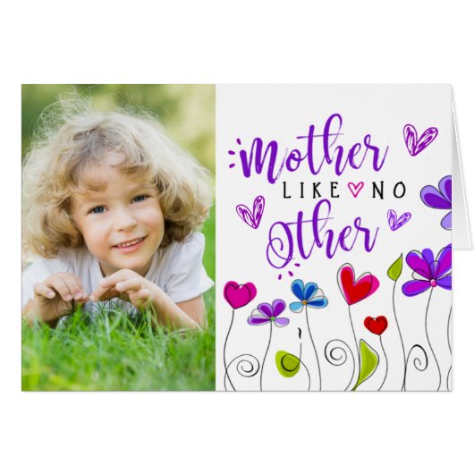 Mütter Tag 2 Fotos Handgezogene Blume Herz (Vorderseite (Horizontal))