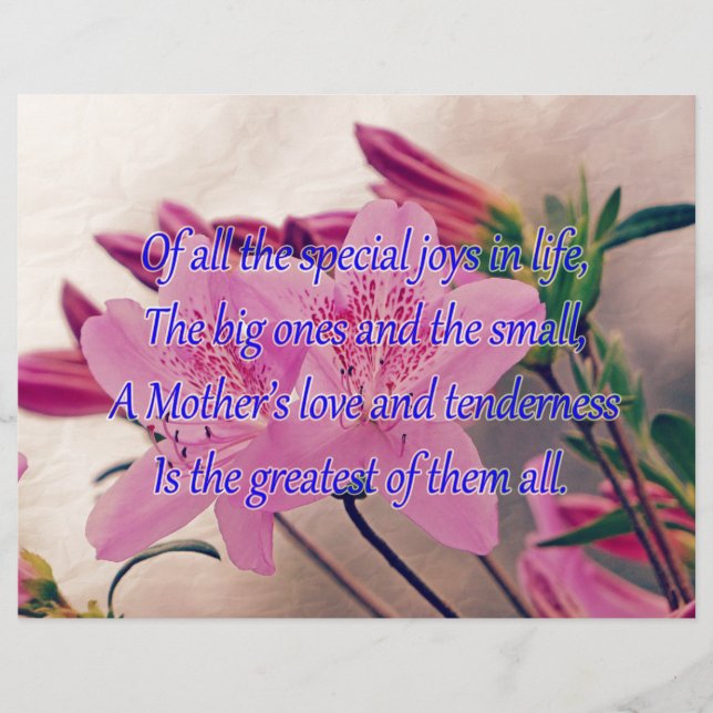 Mütter Tag-besondere Freude (Vorderseite)