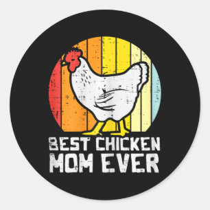 Mütter Tag Beste Hühner Mama je Retro Farm Hen Runder Aufkleber