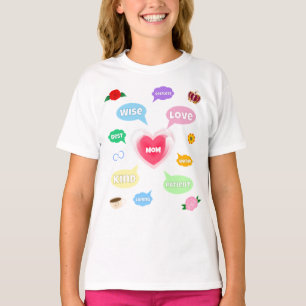 Mütter Tag Beste Mama Word Wolken Königin Kronen L T-Shirt