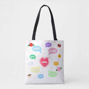 Mütter Tag Beste Mama Word Wolken Königin Kronen L Tasche