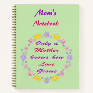 Mütter Tag Blume und Schmetterlinge Custom Notizblock