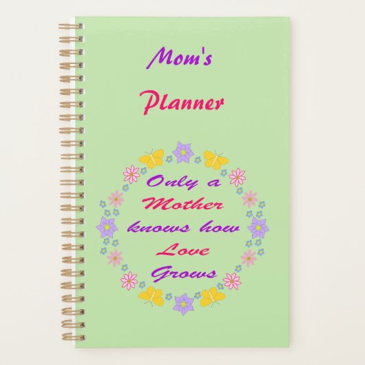Mütter Tag Blume und Schmetterlinge Custom Planer (Vorderseite)