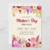 Mütter Tag Brunch Einladung, Blumenmutter Tag Einladung (Vorderseite)