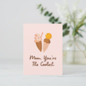 Mütter Tag Coolste Mama Funny Zitat Postkarte (Stehend Vorderseite)