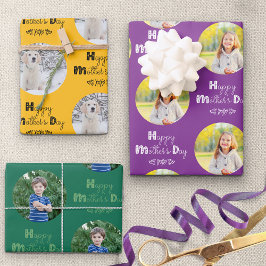 Mütter Tag Custom Foto Set 3 Helle Geschenkpapier Set