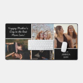 Mütter Tag Foto Collage Schwarz Einfache Custom Schreibtischunterlage (Tastatur & Maus)