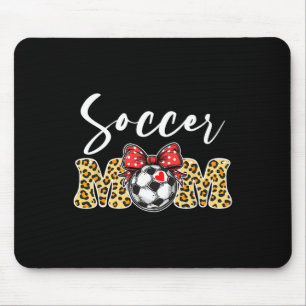 Mütter Tag Fußball Mama Leopard Druck von Kindern Mousepad
