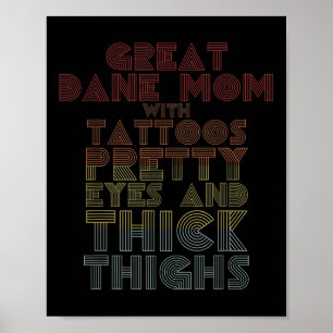 Mütter Tag Geschenk große Dane Mama Tattoos Hund L Poster