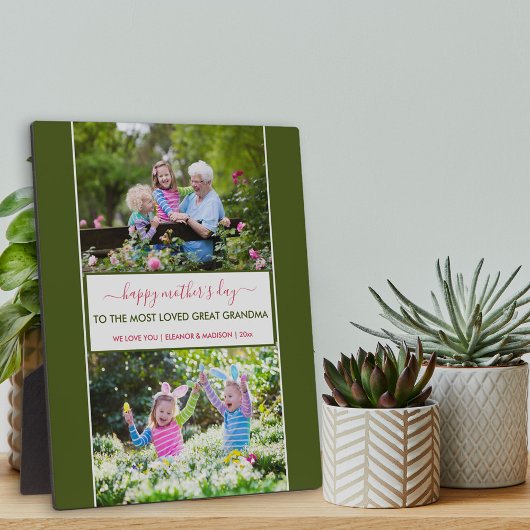 Mütter Tag Großes Oma 2 Foto Personalisiert Fotoplatte