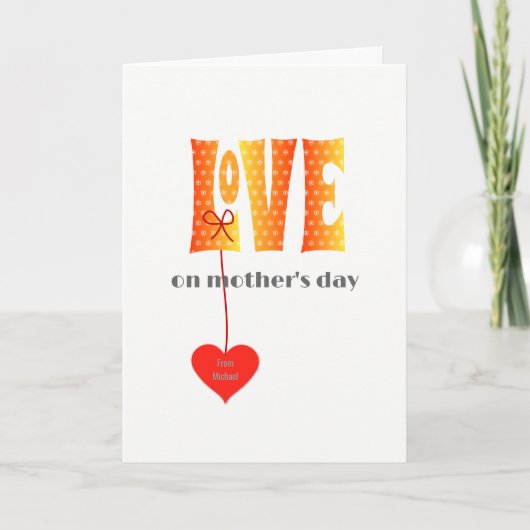Mütter Tag hinzufügen Name LIEBE Karte (Vorderseite)