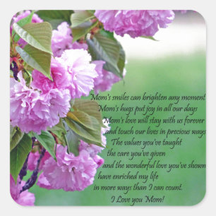 Mütter Tag I Liebe Sie Quadratischer Aufkleber