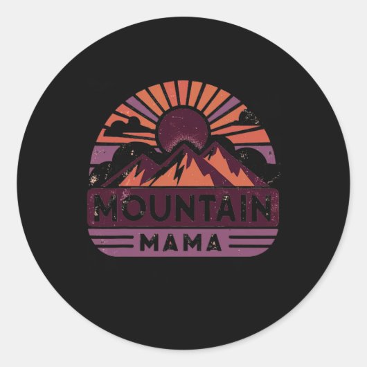 Mütter Tag Liebe Wandern Mama Runder Aufkleber (Vorderseite)