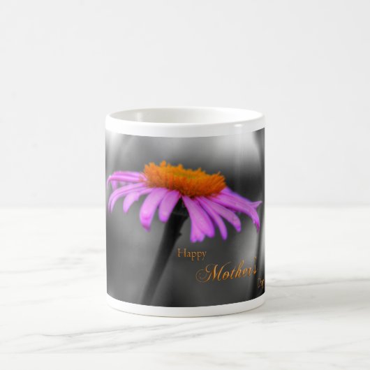 Mütter Tag Lila und Orangenblume Kaffeetasse (Mittel)