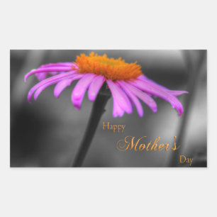 Mütter Tag Lila und Orangenblume Rechteckiger Aufkleber