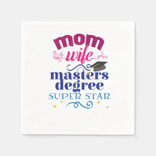 Mütter Tag Mama Ehefrau Master Abschluss Abschluss Serviette (Vorderseite)