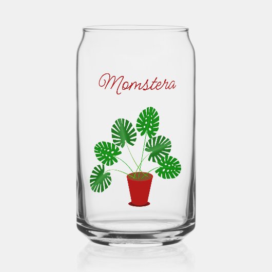 Mütter Tag Monstera Pflanze Individuelle Name Dosenglas (Vorderseite)