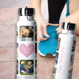 Mütter Tag Multi-Foto Collage Name personalisiert Trinkflasche