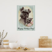 Mütter Tag Niedlich Affenpinscher Hund Mama Poster (Küche)