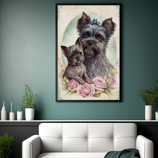 Mütter Tag Niedlich Affenpinscher Hund Mama Poster