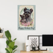 Mütter Tag Niedlich Affenpinscher Hund Mama Poster (Heimbüro)