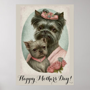 Mütter Tag Niedlich Affenpinscher Hund Mama Poster
