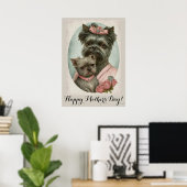 Mütter Tag Niedlich Affenpinscher Hund Mama Poster (Heimbüro)