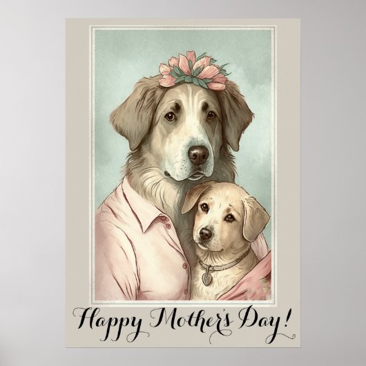 Mütter Tag Niedlich Akbash Hund Mama Poster (Vorne)