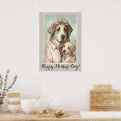 Mütter Tag Niedlich Akbash Hund Mama Poster (Küche)