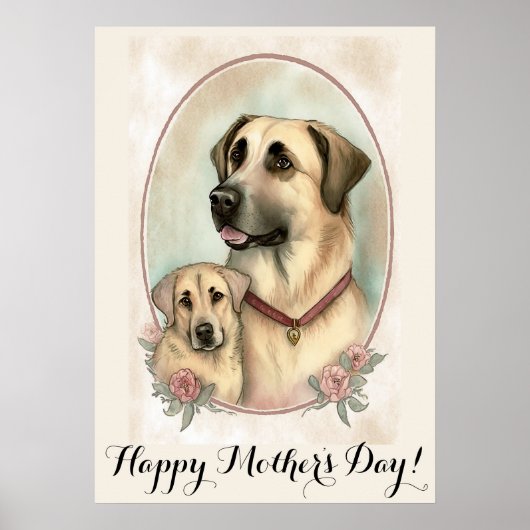 Mütter Tag Niedlich Anatolian Shepherd Dog Mama Poster (Vorne)