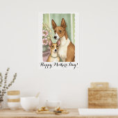 Mütter Tag Niedlich Basenji Dog Mama Poster (Küche)