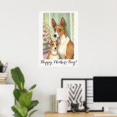 Mütter Tag Niedlich Basenji Dog Mama Poster (Heimbüro)