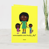 Mütter Tag Niedliche ethnische Karikaturen Karte (Rückseite)