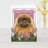 Mutter-Tag - Pekingese - Kiesel Karte (Gelbe Blume)