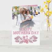 Mütter Tag Rosa Blumenkarte Karte (Gelbe Blume)