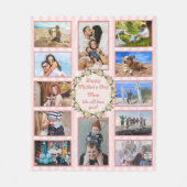 Mütter Tag Rosa Rose Foto Collage Fleece Blanken (Vorderseite)