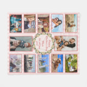 Mütter Tag Rosa Rose Foto Collage Fleece Blanken (Vorderseite (Horizontal))