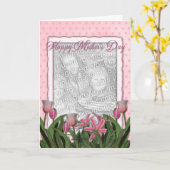 Mutter-Tag - rosa Tulpen - addieren Ihr eigenes Karte (Gelbe Blume)