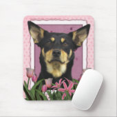 Mutter-Tag - rosa Tulpen - australischer Kelpie Mousepad (Mit Mouse)