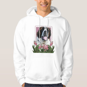 Mutter-Tag - rosa Tulpen - Bernhardiner - Mae Hoodie
