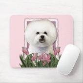 Mutter-Tag - rosa Tulpen - Bichon Frise Mousepad (Mit Mouse)