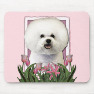 Mutter-Tag - rosa Tulpen - Bichon Frise Mousepad