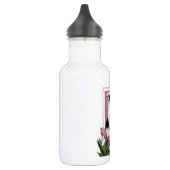 Mutter-Tag - rosa Tulpen - Border-Collie Trinkflasche (Links)