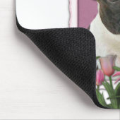 Mutter-Tag - rosa Tulpen - Boston Terrier Mousepad (Ecke)