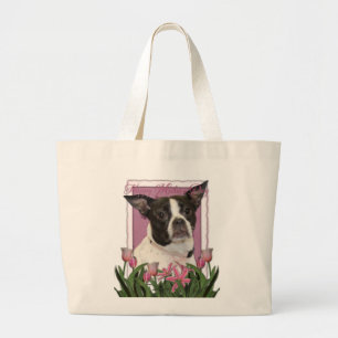 Mutter-Tag - rosa Tulpen Boston u. Jumbo Stoffbeutel